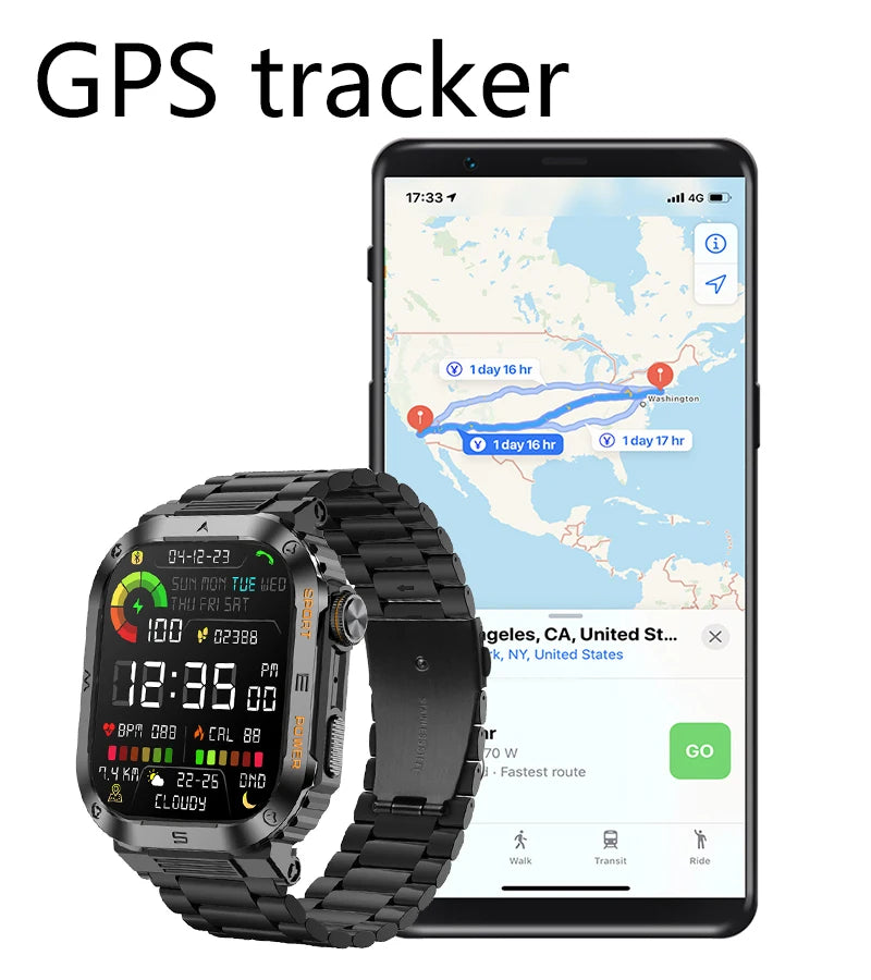 2024 NEW 2.01 Outdoor Military Smart Watch Men Bluetooth Call Smartwatch For Android IOS IP68 Waterproof Sports Fitness Watches