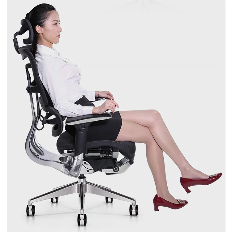 Aluminum Modern Mesh Office Chair Ergonomic — Rosy Pink | KIMLUD