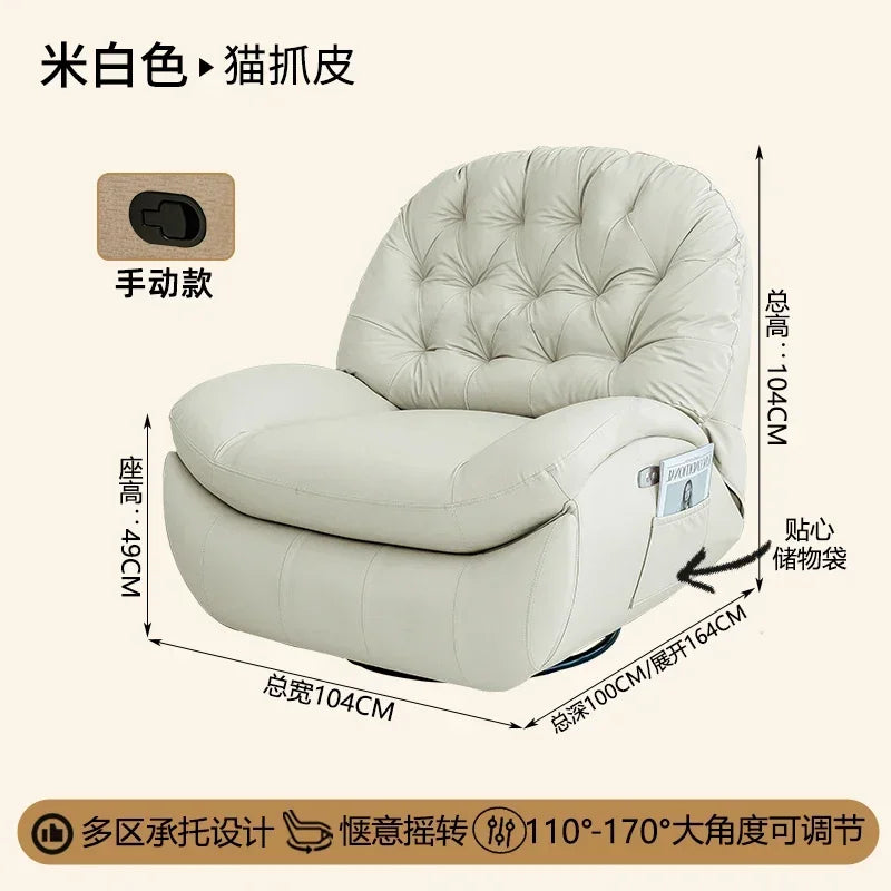 Multifunctional space lazy sofa cabin rocking chair home living room light luxury Nordic electric single recliner