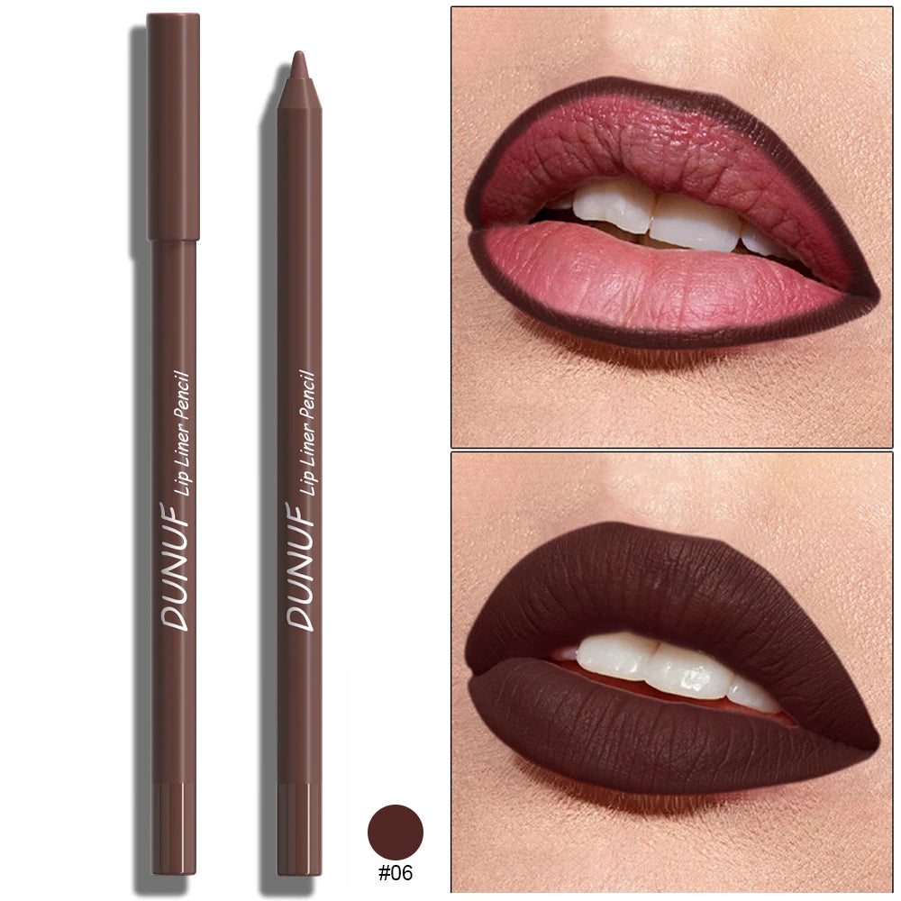 Matte Lip Pencil Contour Lip Liner Long-Lasting Waterproof Hydrating Formula — Red | KIMLUD