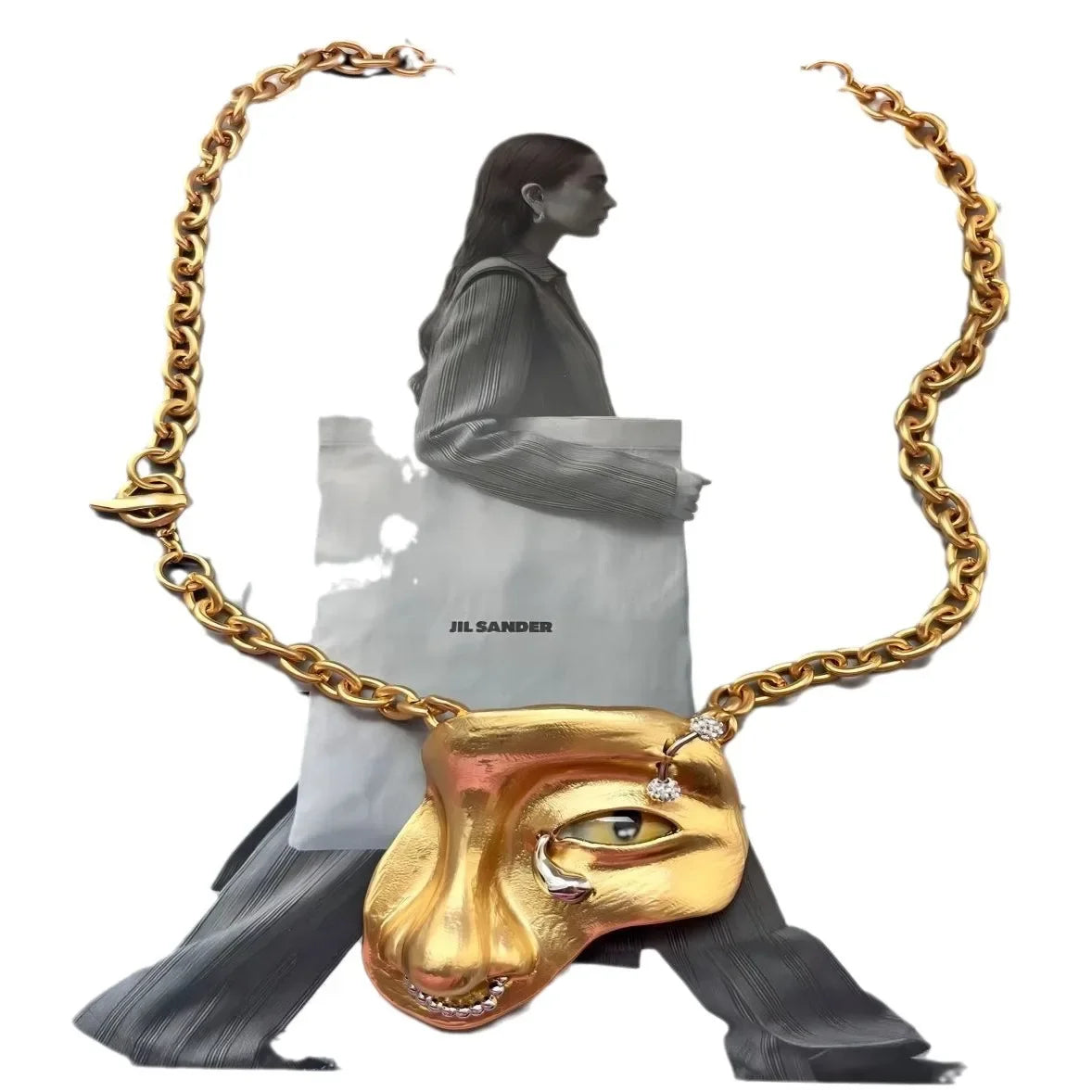 European and American New Retro Popular Abstract Luxury Surrealism Devil's Eye Exquisite High-quality Necklace