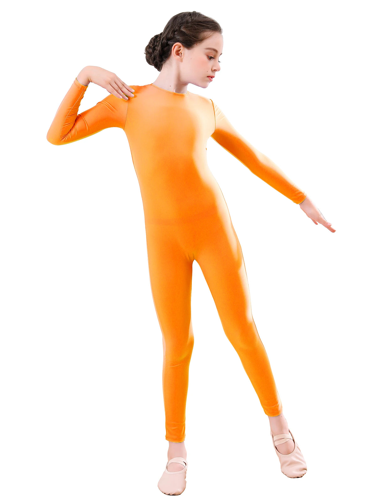Kids Unitard – Long Sleeve – Nylon Spandex – Black | KIMLUD