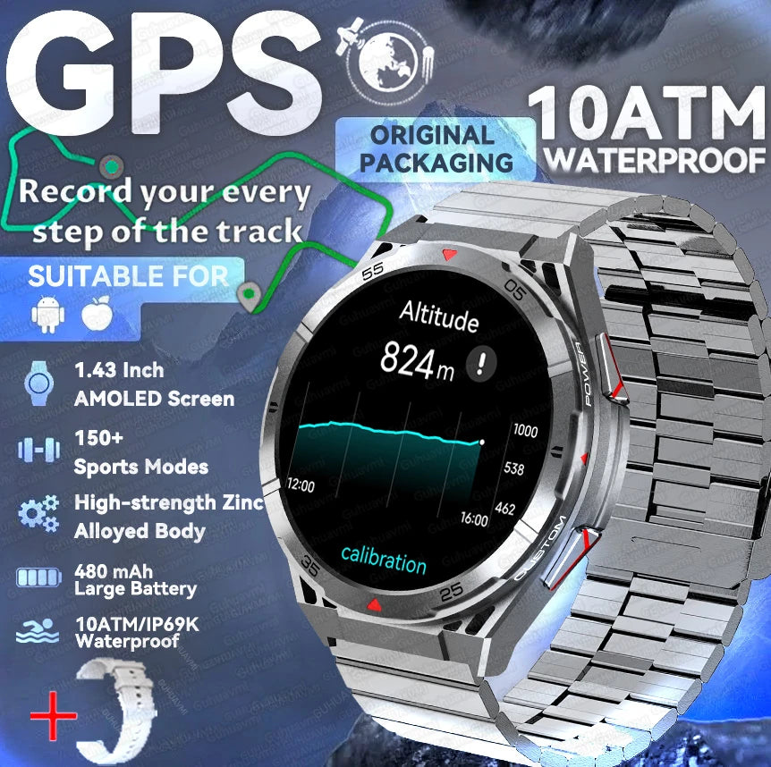 2025 New for HUAWEI Original Premium GPS SmartWatch Ultra HD AMOLED Display Built-in GPS BT Call 10ATM Waterproof Smart Bracelet