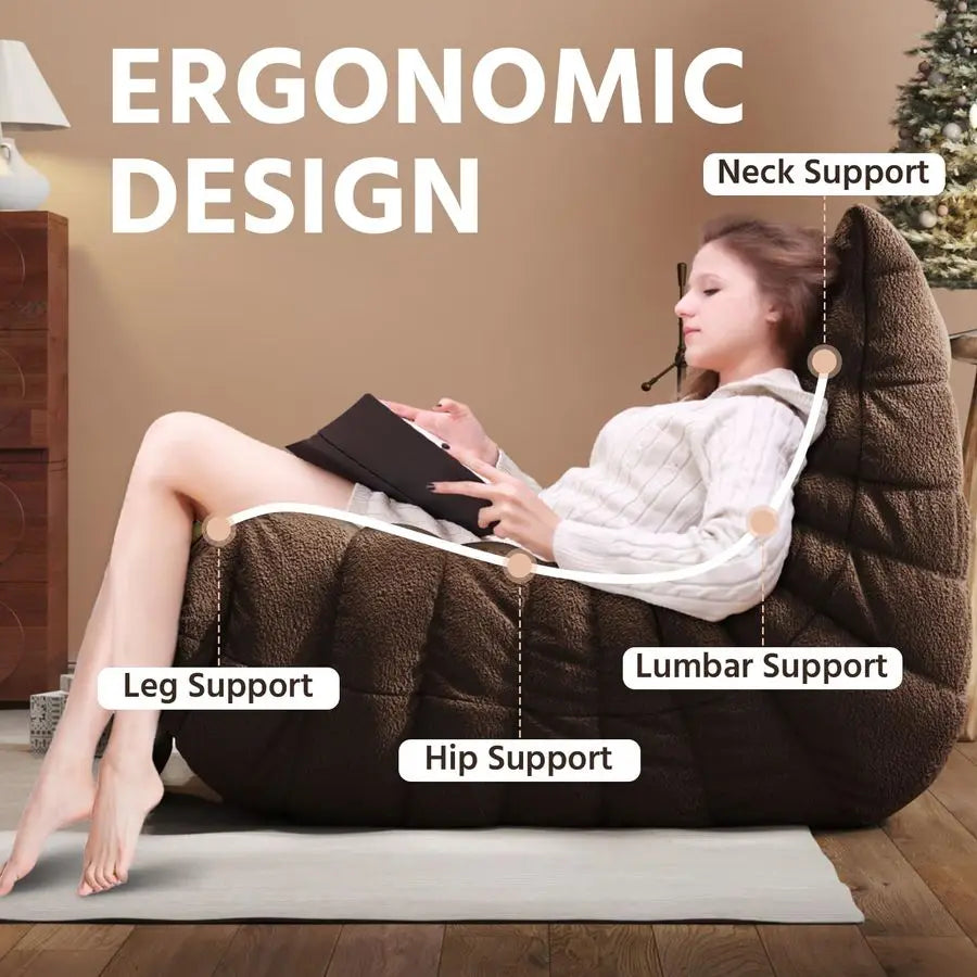 Bag Chair, Fireside Chair, Large Bean Bag Chair for Adults, Bean Bag Chairs for Teens with HighResilience Foam, NonSlip Store