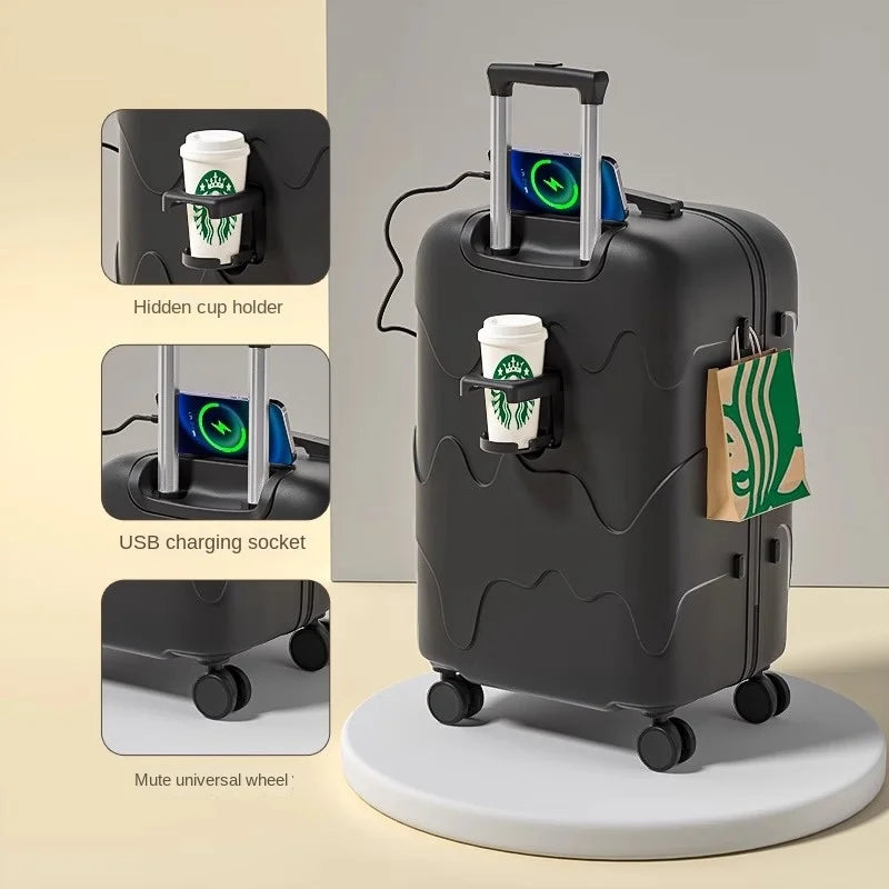 Luggage Set 28 inch Large Capacity Suitcase Trolley Case 20/22/24/26 inch Travel Suitcase USB Port Boarding Box Cosmetic Case