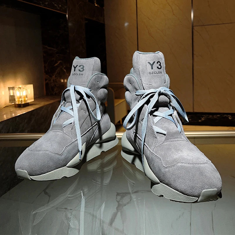 Sneakers – Hand-painted – Cowhide Leather – High Top Unisex | KIMLUD