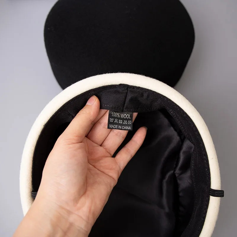 Vintage Wool Felt Solid Fedora Hats — Black | KIMLUD