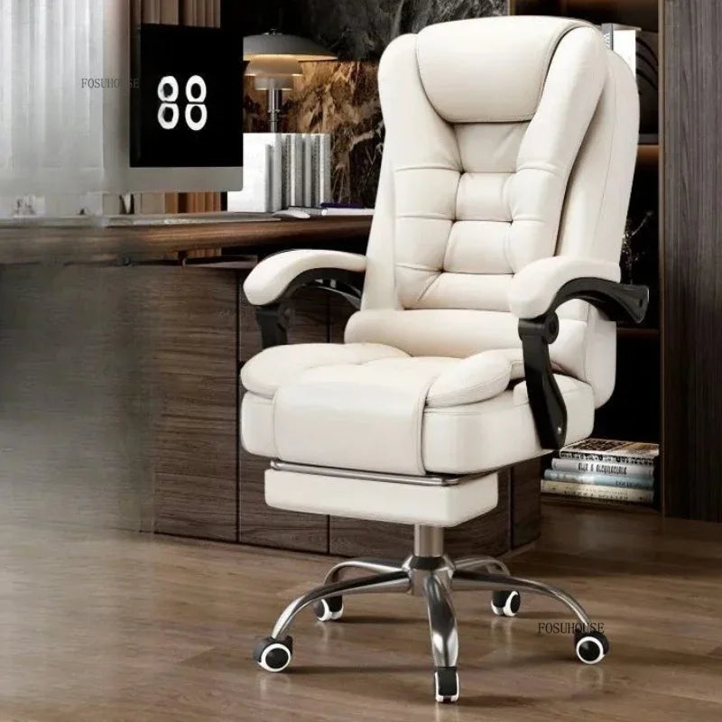 Office Chair – Ergonomic Reclining Backrest – Synthetic Leather | KIMLUD