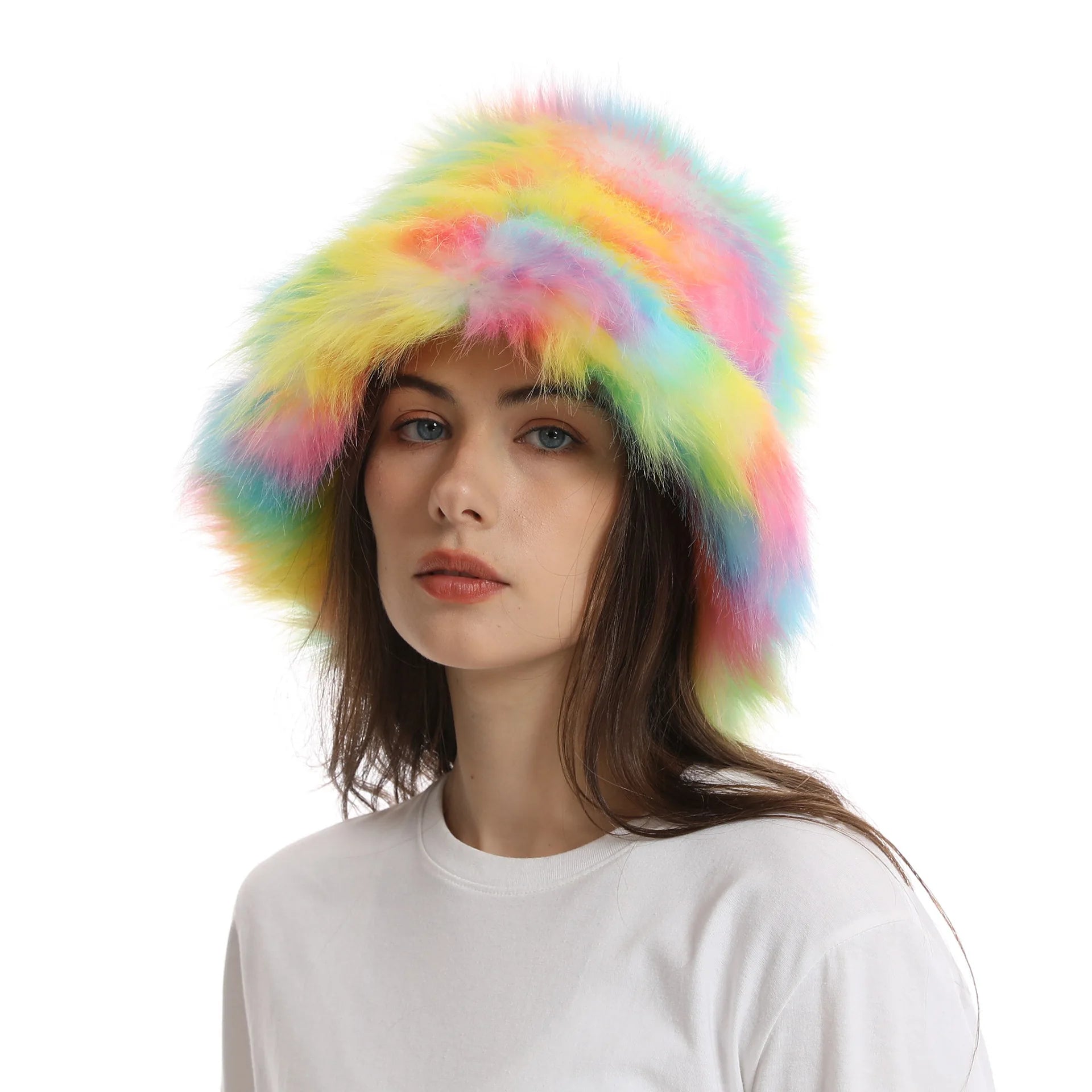 New Fur Hat Women Warm Snow Ski Cap Female Faux Fox Fur Bomber Hat Lady Windproof Winter Hats for Women Russian Warmer Hat - KIMLUD