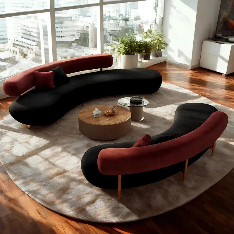 Round Curved Living Room Sofas Pouf Armchair Couch Lazy Office Living Room Sofas Recliner Sectional Muebles Library Furniture