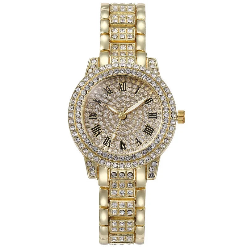 Luxury Full Diamond Watches For Men Top Brand Hip Hop Iced Out Arab Number Watch Men Fashion Steel Waterproof Clock Dropshipping