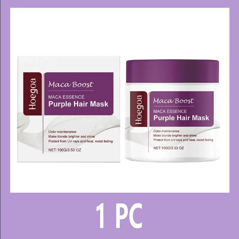 Magical Purple Hair Mask Professional Neutralizes Brass & Yellow Tones For Blonde Silver Gray Highlighted Hair Beauty Health