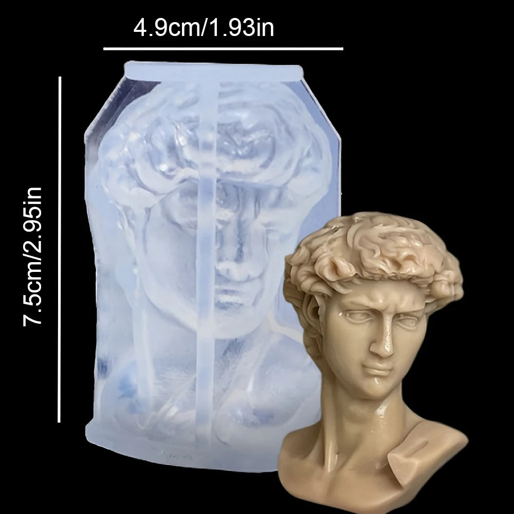 KIMLUD, David Shape Silicone Scented Candle Mold DIY 3D Portrait Resin Mould Human Body Gypsum Making Tool Craft Gifts Home Decor, KIMLUD Womens Clothes