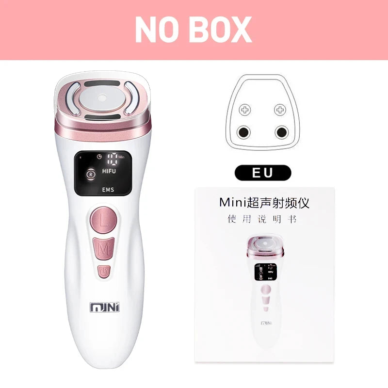 New Mini HIFU Ultrasonic Machine EMS  Microcorriente Facial Lifting Firming Skin Care Anti Wrinkle Massager