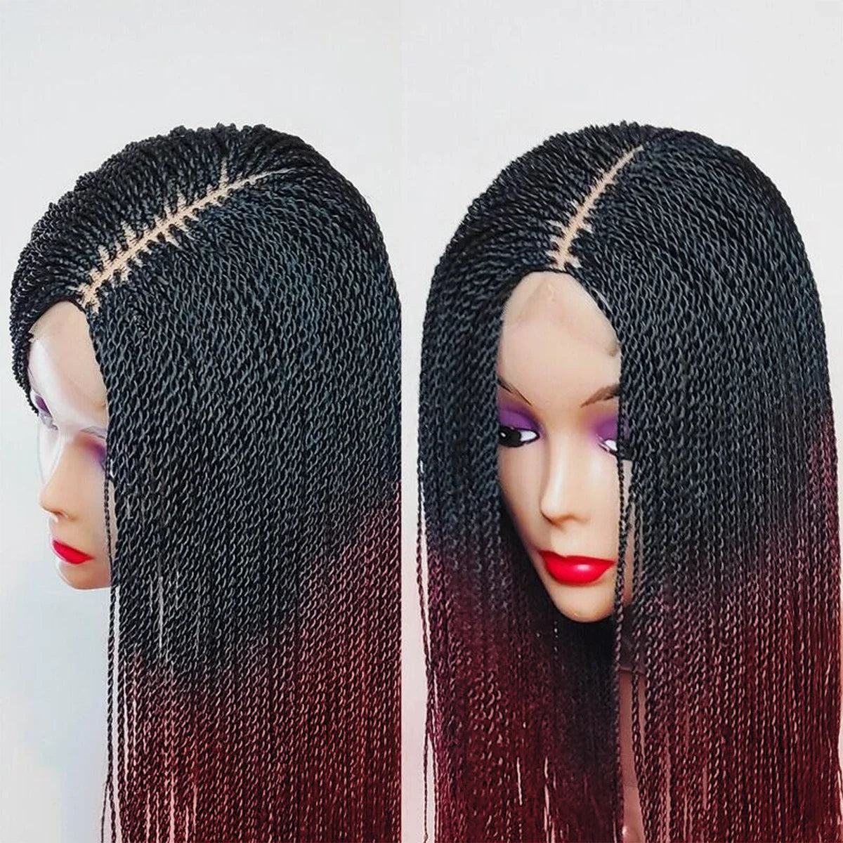Lace Front Wig – 5x5 HD Closure Glueless – Kanekalon Micro Twist – Chestnut Brown | KIMLUD