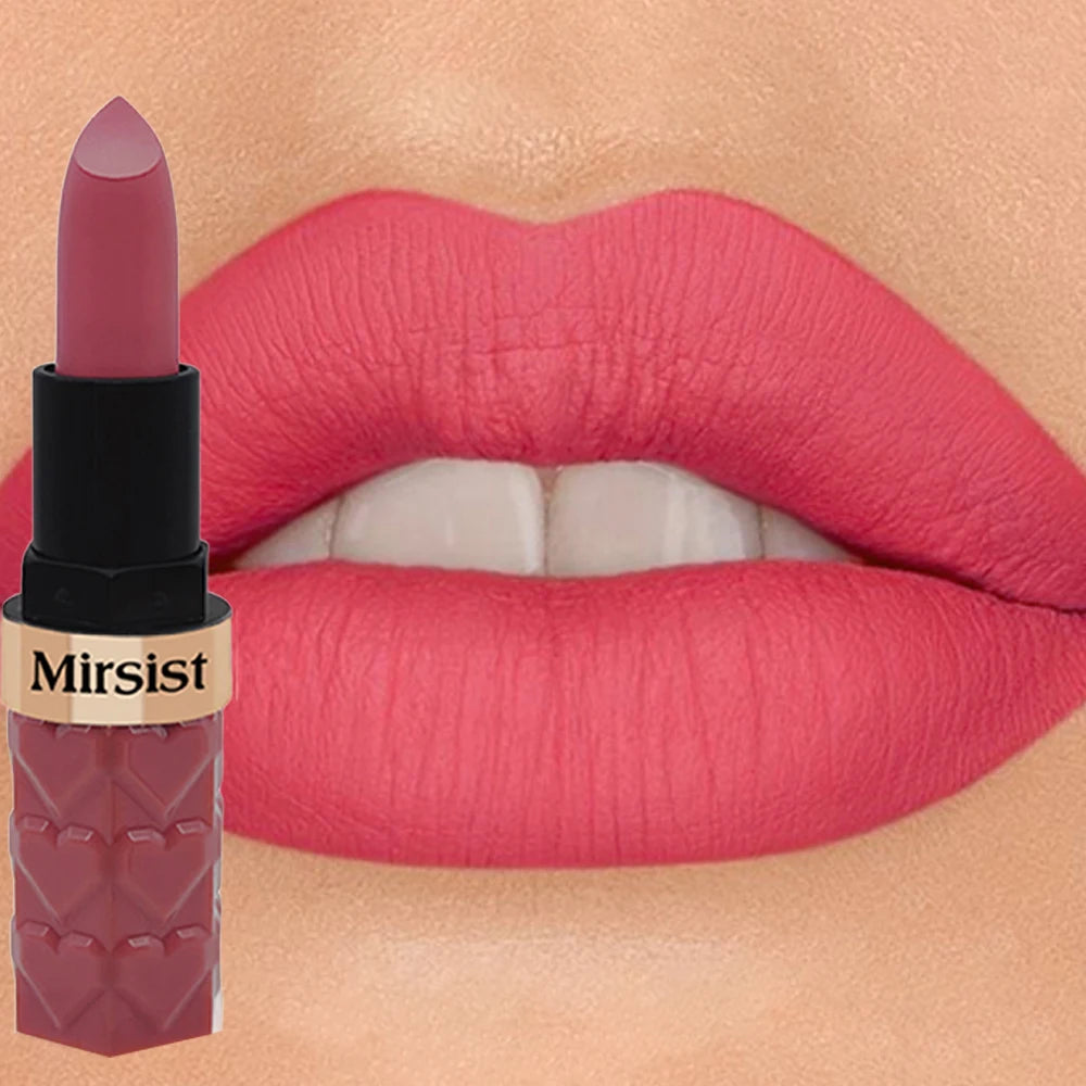 Silky Matte Velvet Nude Peach Lipstick Waterproof Long Lasting Natural Lip Stain Not Easy Fade Lip Balm Women Lip Stick Cosmetic