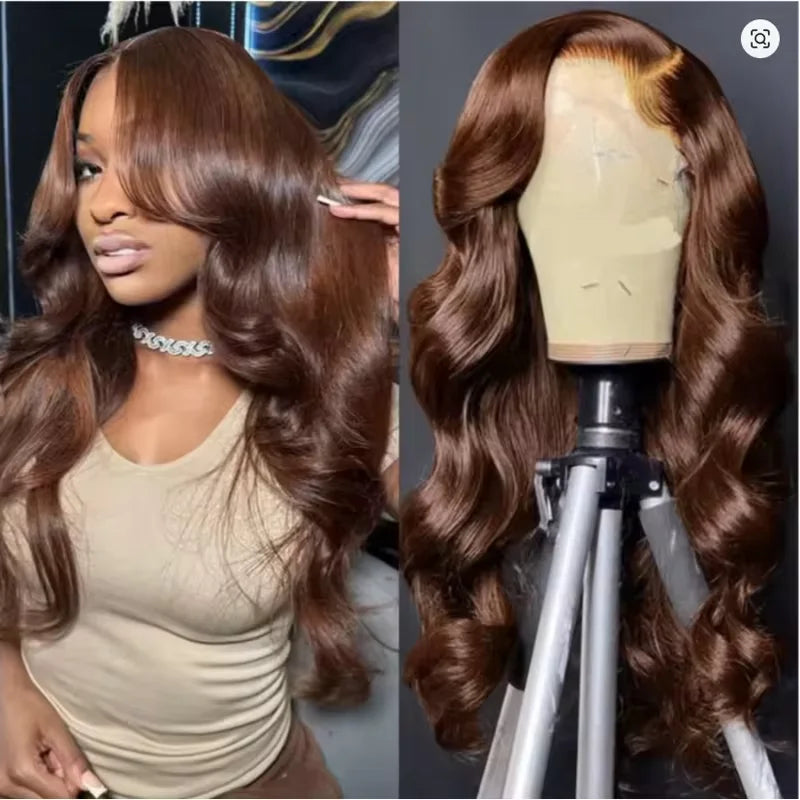 Lace Front Wig – HD Lace Front – Remy Hair – Chocolate Brown | KIMLUD