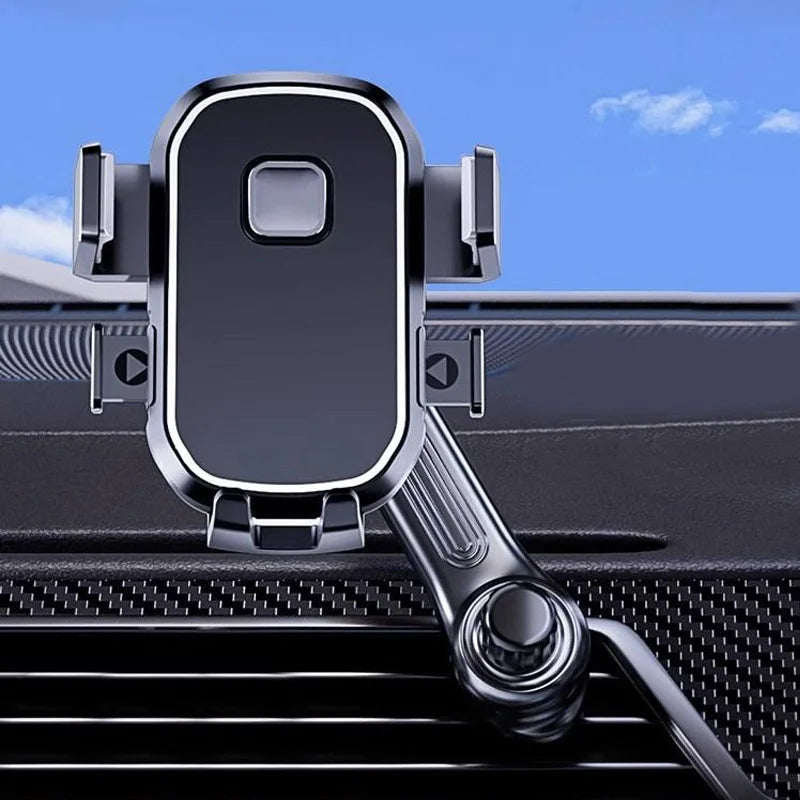 Car Phone Holder - Wider Clamp & Metal Hook - Air Vent Clip - Black | KIMLUD