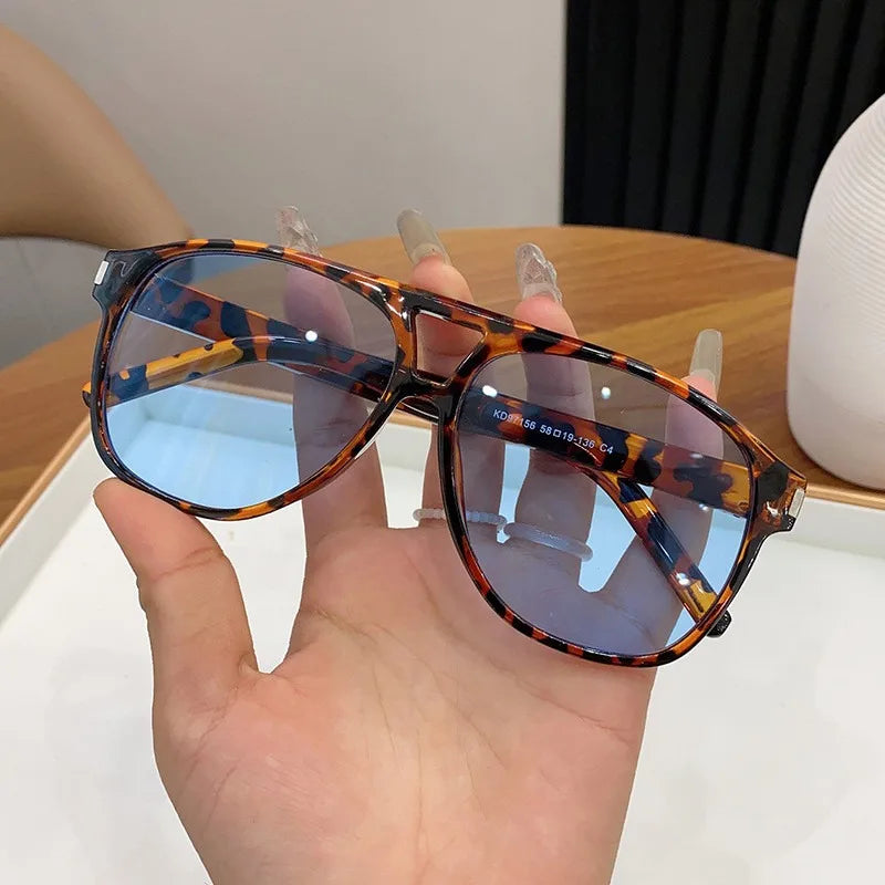 Acetate Sunglasses Pilot Big Frame — Black | KIMLUD