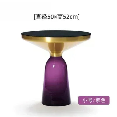 Nordic Creative Glass Round Coffee Table Combination Living Room Reception Side Table Transparent Light Luxury Coffee Tables