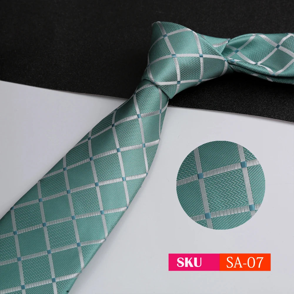 KIMLUD, Luxury 8CM Mens Ties Necktie Solid Twill Stripes Plaids Ties For Man Groom Neck Tie For Business Party, KIMLUD Womens Clothes