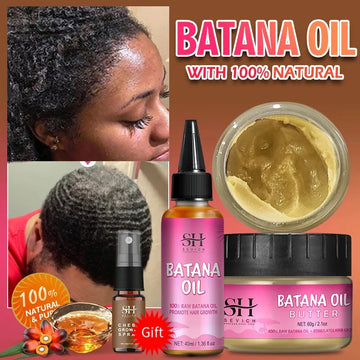 Batana Oil Hair Growth Set Traction Alopecia — Pink | KIMLUD