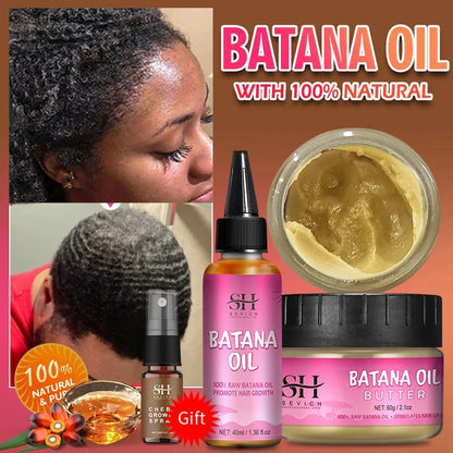 Batana Oil Hair Growth Set Traction Alopecia — Pink | KIMLUD