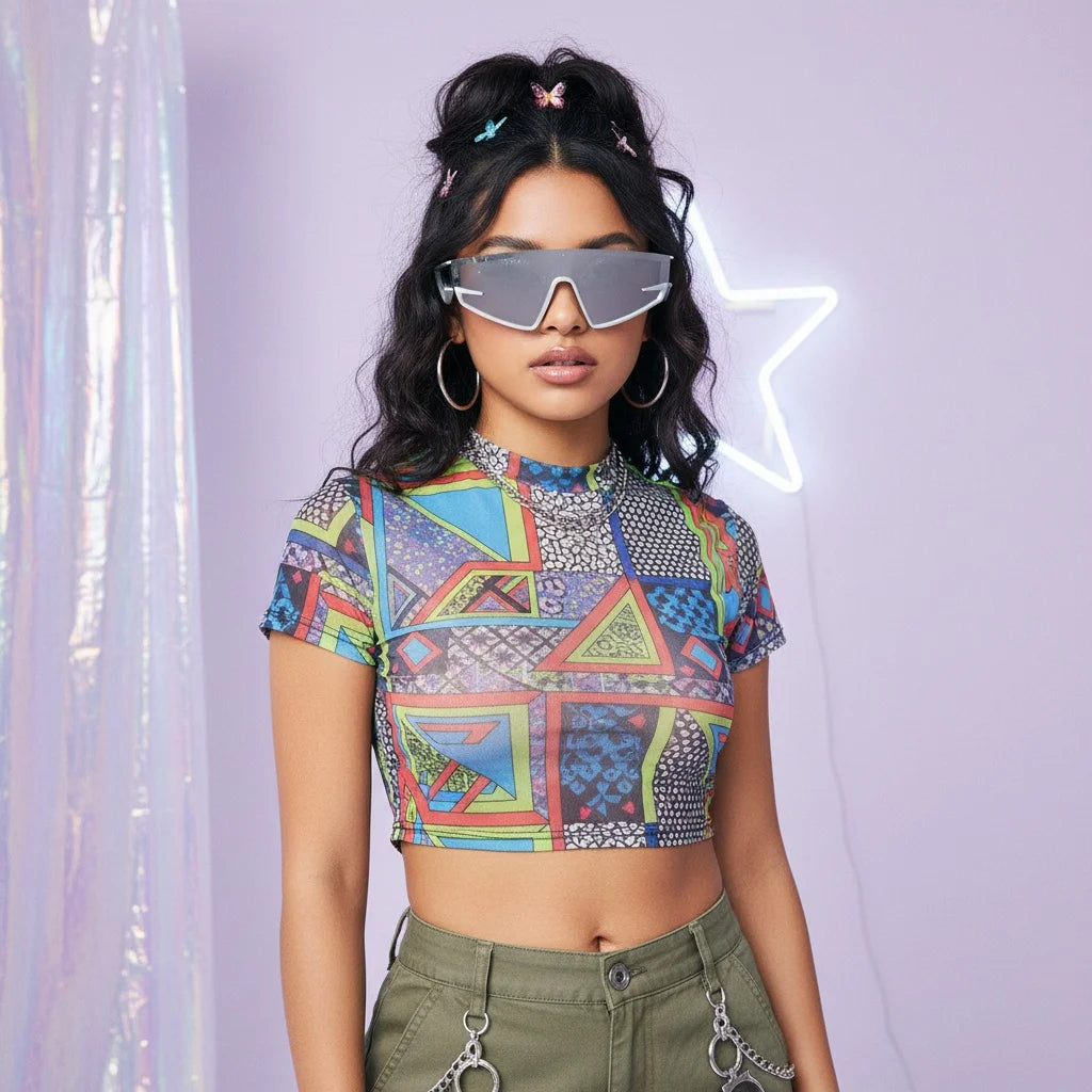 Plastic Shield Sunglasses Tech-Savvy — Black | KIMLUD