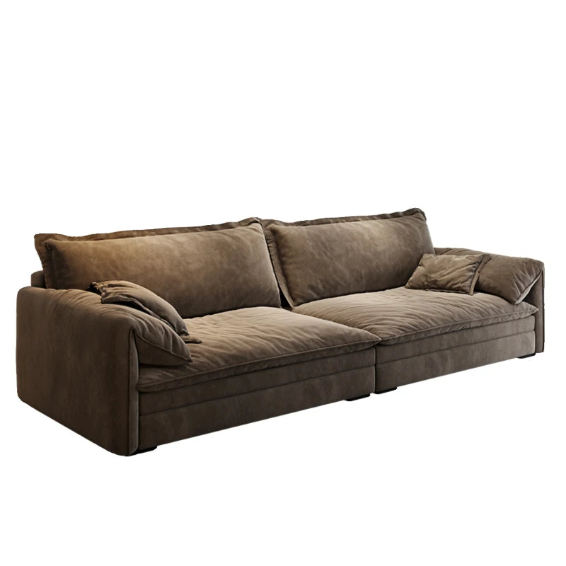 Italian Minimalist Living Room Sofa L-Shaped High Quality Upholstery — Ivory | KIMLUD