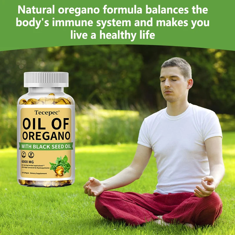 Oregano Oil Capsule With Black Seed Oil 20:1 Extract For Antioxidant Immune Health Support — Amber | KIMLUD