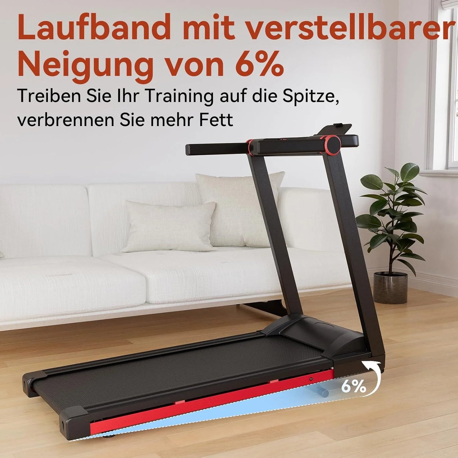 Foldable Treadmill Walk Pad With Incline 3.5HP 10MPH Quiet Motor Bluetooth App Data — Slate-Gray | KIMLUD