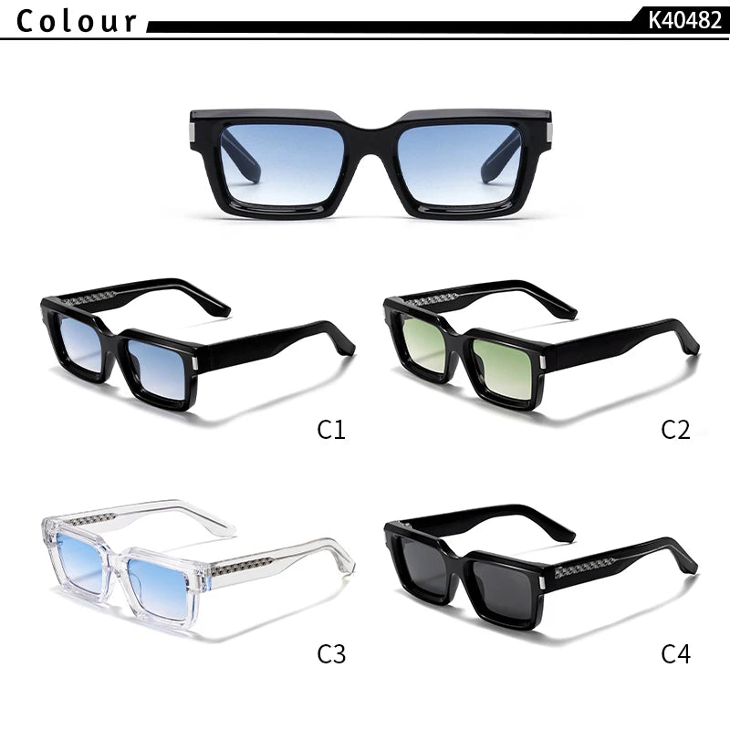 Punk Vintage Square Sunglasses Small Frame — Black | KIMLUD