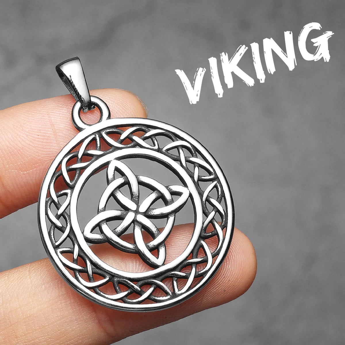 Hollow Viking Celtic Knot Men Necklaces Pendant Stainless Steel Jewelry For Male Women Punk Hip Hop Accessories Gifts Wholesale
