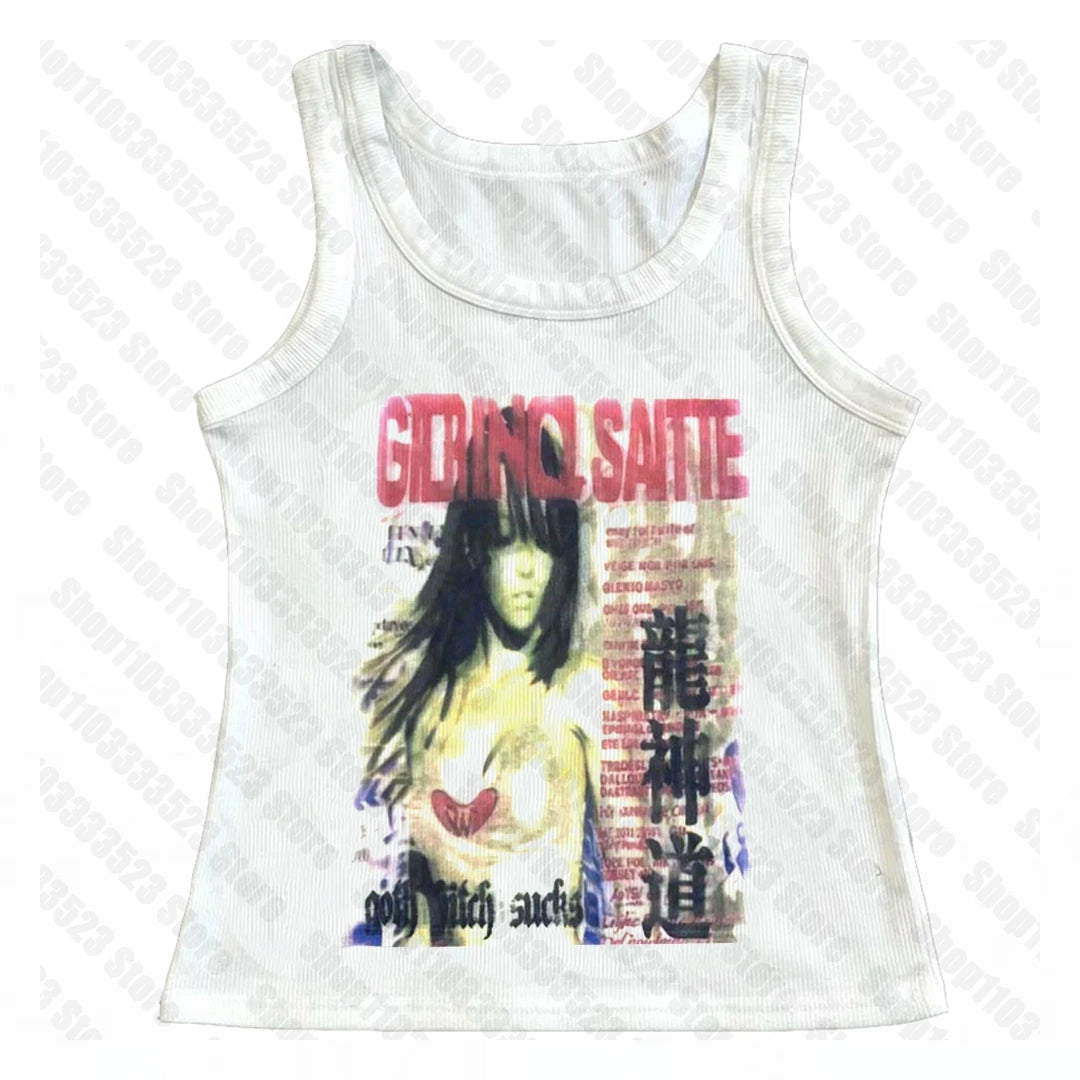 T-Shirt – Graphic Y2K Style – Polyester | KIMLUD
