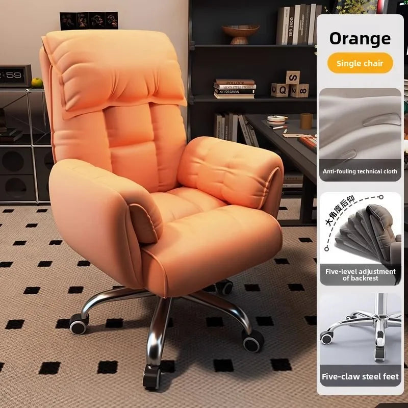 Ergonomic Tech Cloth Gaming Chair Reclining With Adjustable Lumbar Support — Charcoal Gray | KIMLUD