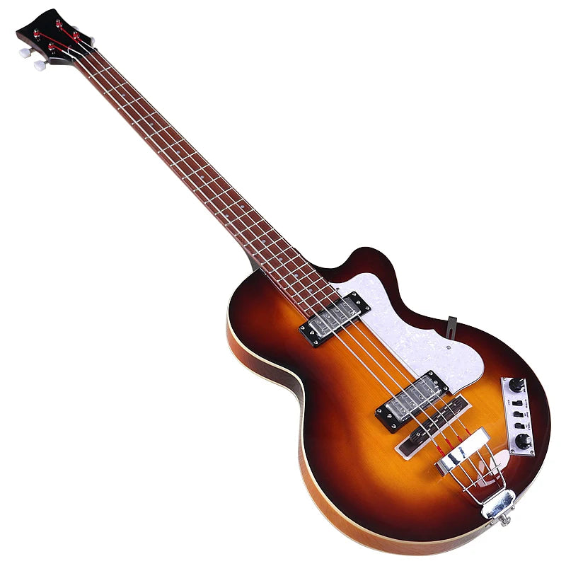 Flame Maple Violin Bass Guitar 41-Inch — Sunburst | KIMLUD
