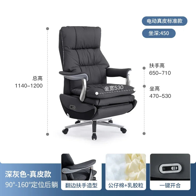 Executive Office Chair Swivel Ergonomic Armrest — Black | KIMLUD