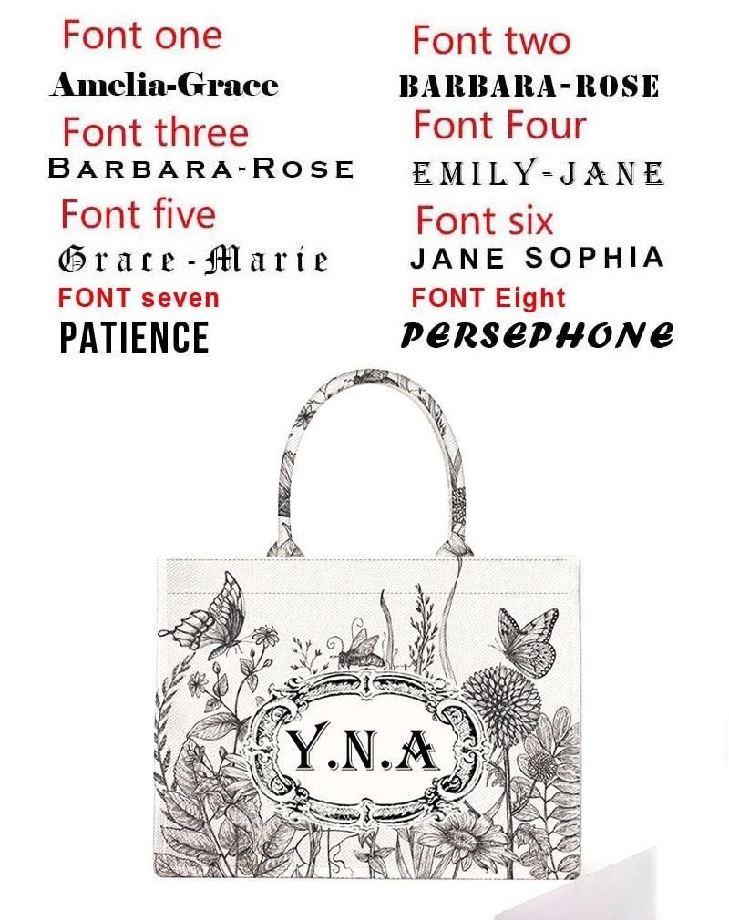Personalized Tote Bag Canvas Printed — Natural | KIMLUD