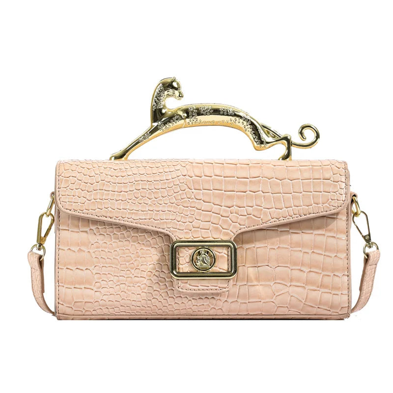 PU Crossbody Shell Bag With Lock And Architectural Silhouette For Downtown Luxury — Black | KIMLUD
