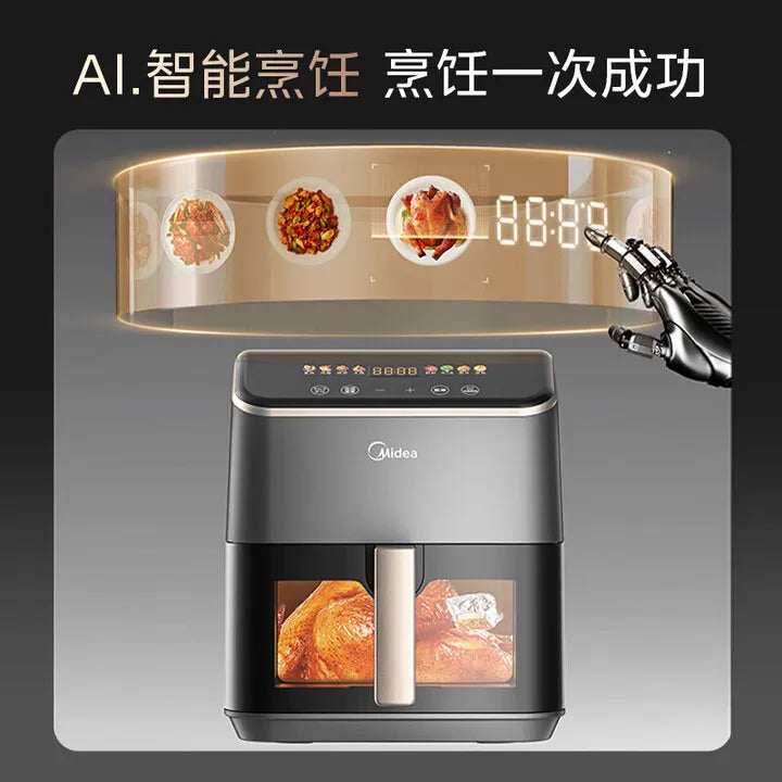 Midea Air Fryer, Home Use, No-Flip, Large Capacity, Video Fryer/Oven All-in-One, Sweet Potato Roaster