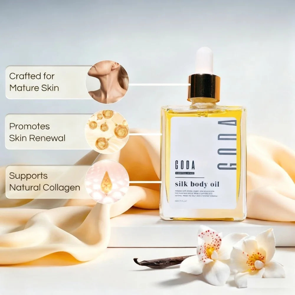 GODA Silk Body Oil & Pheromone Fragrance Essential Oil, Non-Greasy, Reduces Roughness, Reduces Blemishes, Balances Water And Oil
