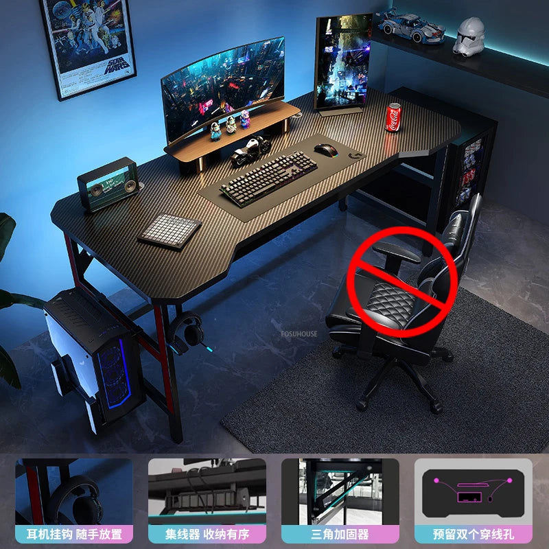 Nordic Simple Desk E-sports Gaming — Black | KIMLUD