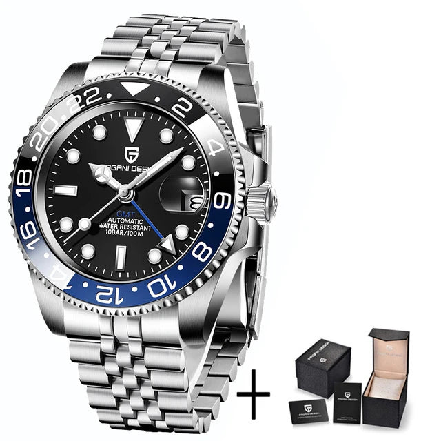 PAGANI DESIGN V4 GMT Watches Men's Luxury Automatic Mechanical Wristwatch Sapphire Glass 40MM Stainless Steel Waterproof Watch