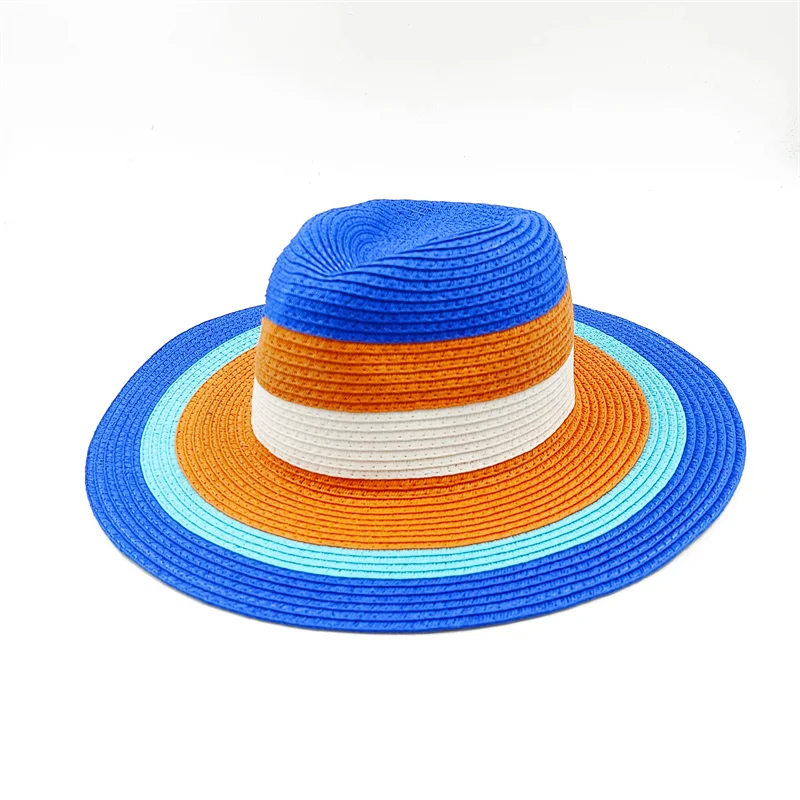 KIMLUD, Rainbow Hat Women's Colorful Big Eave Straw Hat Summer Sunscreen Sunshade Hat Tourism Sun Hat Beach Hat Wholesale, 15 / 56-58cm / CHINA, KIMLUD Womens Clothes