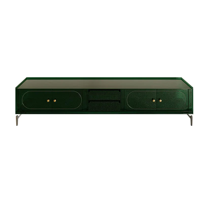 Multifunctional Modern TV Stand With Drawers And Cabinets — Amber Brown | KIMLUD