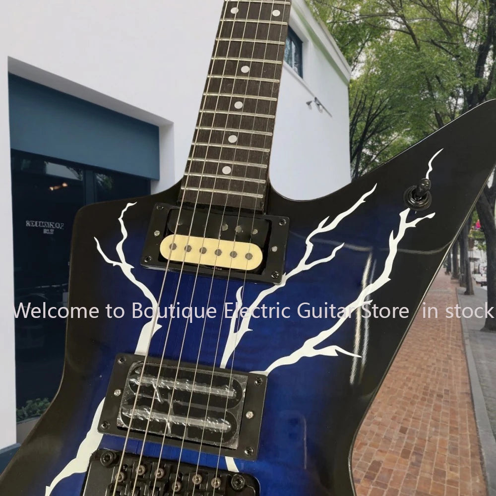 Electric Guitar Tiger-Patterned Soundboard — Deep Blue | KIMLUD