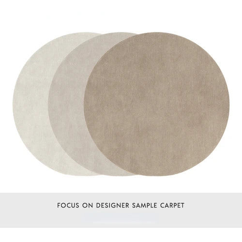 Nordic Plush Wool Rug Irregular Oval Non-Slip — Soft Taupe-Beige | KIMLUD