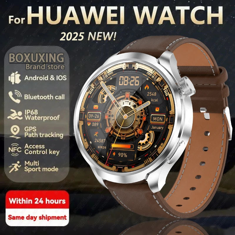 For HUAWEI Outdoor Sports Smart Watch Men 1.85" AMOLED Screen NFC GPS Compass Heart rate Waterproof Bluetooth Call SmartWatch