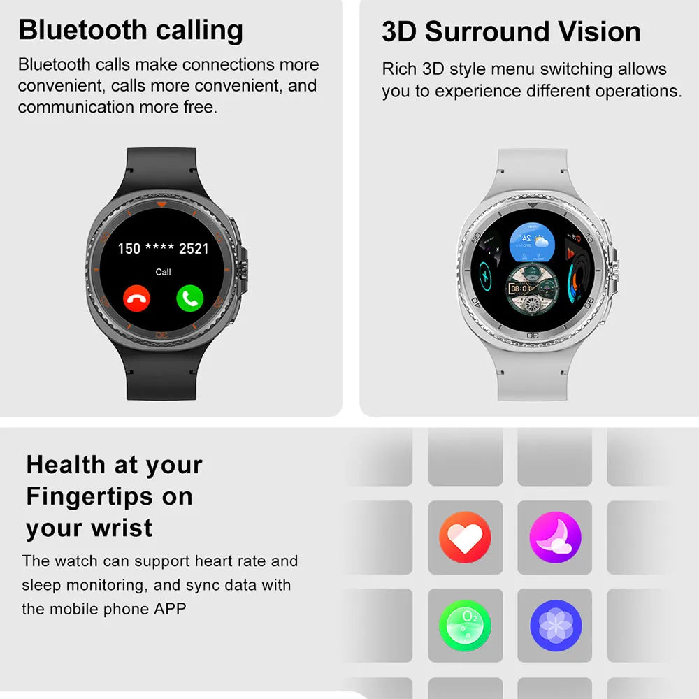 2025 New Smart Watch 8 Ultra GPS Tracking Watches Men Women AMOLED Always Display Bluetooth Call Sports Smartwatche For Android