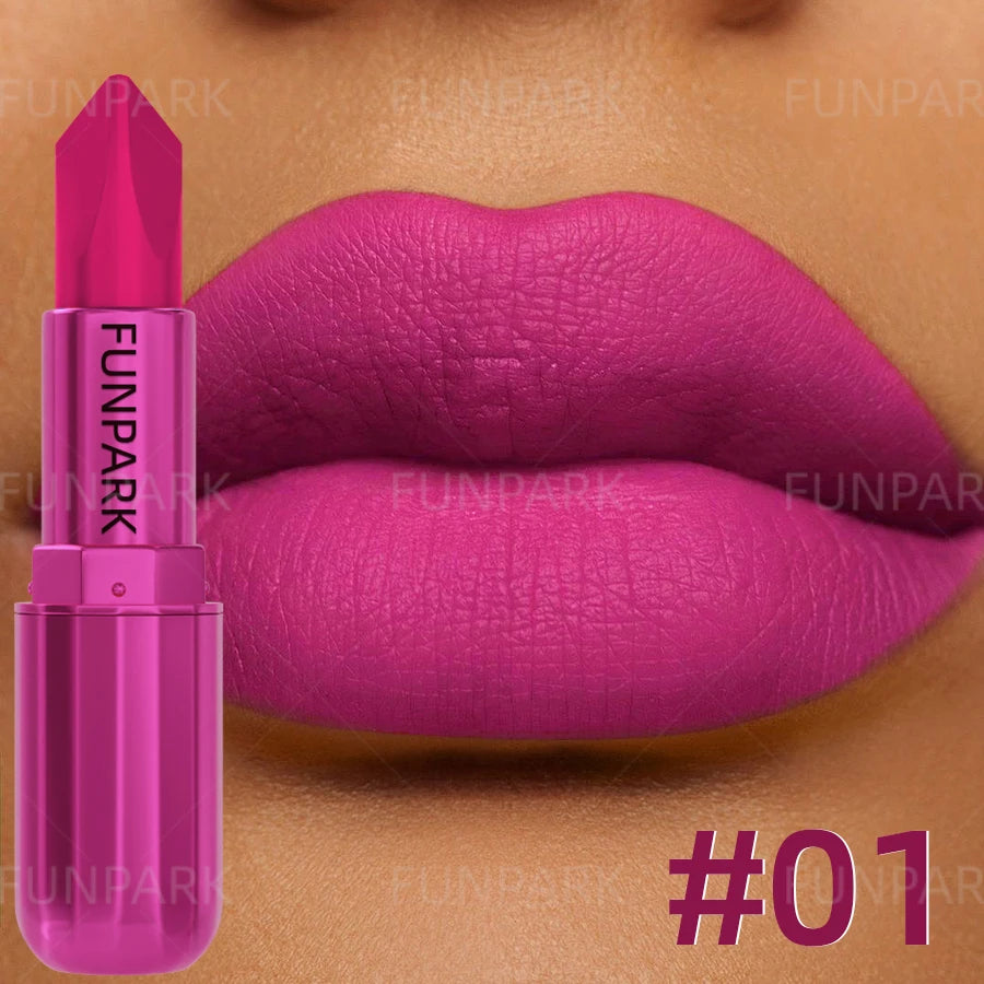 Matte Lipstick Long-Lasting Waterproof High-Pigment Velvet — Rose Red | KIMLUD